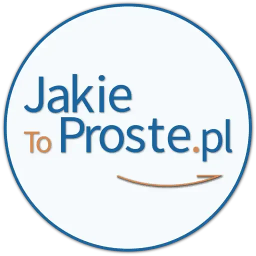 Logotyp marki JakieToproste.pl składający się z nazwy marki w okręgu.